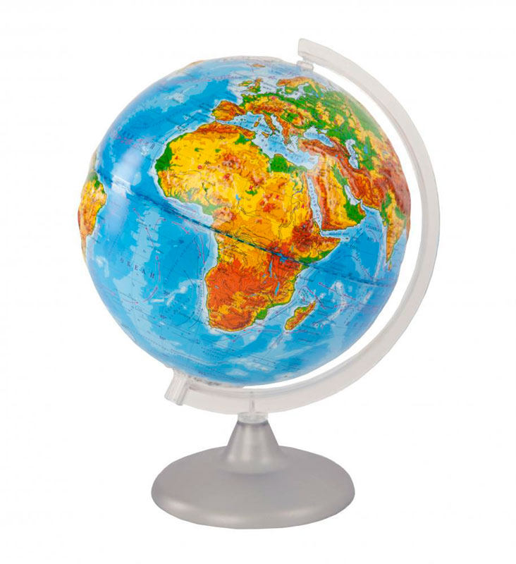 Картинка Глобус Земли физический рельефный