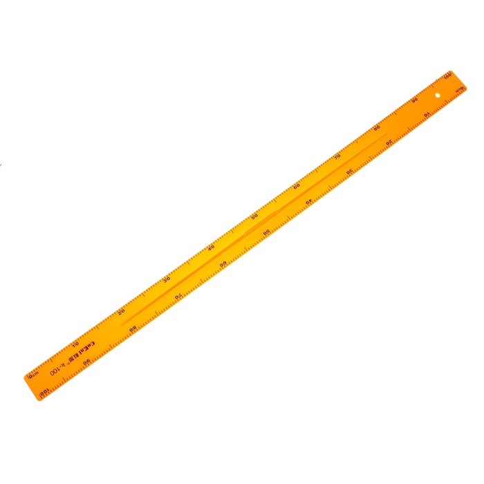 Картинка Линейка для школьной доски с держателем, 1 м, оранжевый