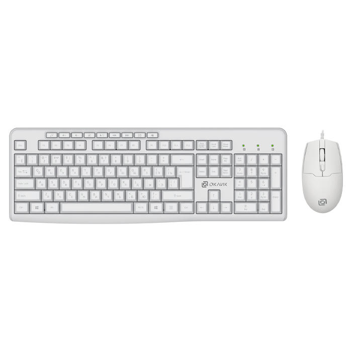 Картинка Клавиатура + мышь Оклик S650 клав:белый мышь:белый USB 